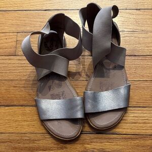 Sorel Womens Metallic Taupe Strappy Sandals